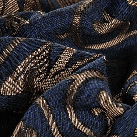 Replika historické tkaniny Arras béžová/modrá