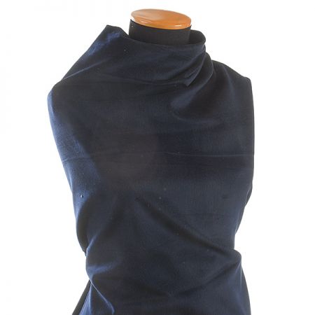 Pružný manšestr tmavě modrý na hnědém podkladě