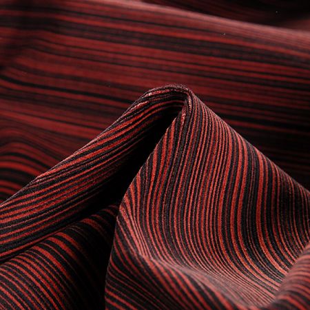 Manšestr pružný vzor proužky vínový