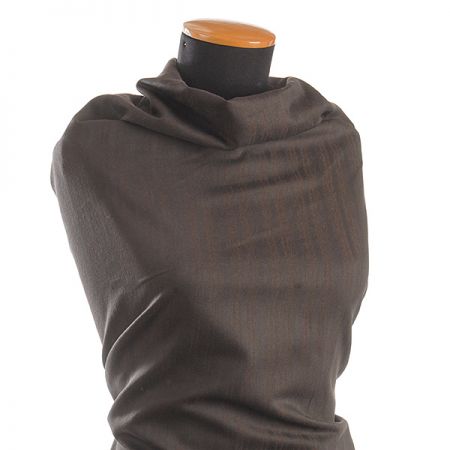 Pružná bavlněná látka žakár proužky hnědá