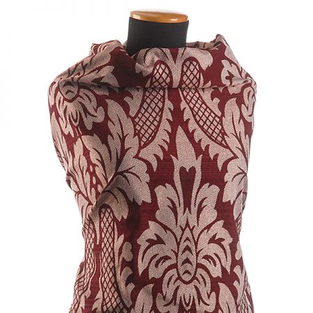 Replika historické tkaniny Rokoko vínová/rex