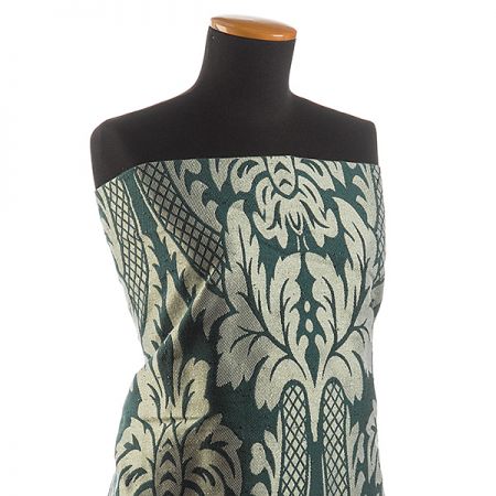 Replika historické tkaniny Rokoko pistáciovo-stříbrná