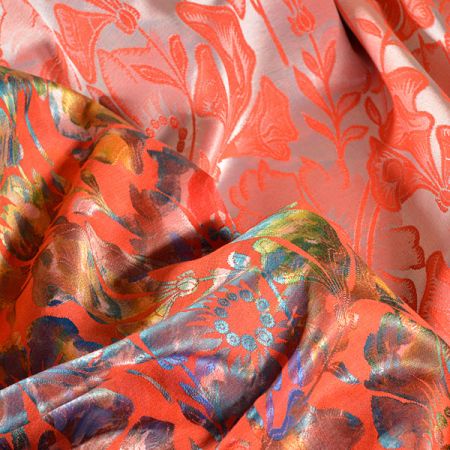 Žakárová látka vzor květy oboustranná