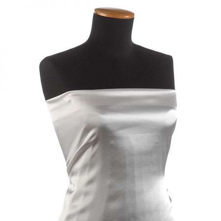 Satén polotaft pružný bílý