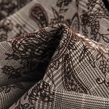 Kostýmová látka Esterhazy flock paisley hnědá