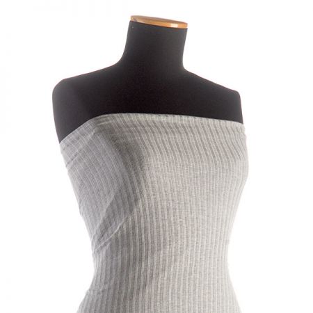 Úplet s žebrovým vzorem šedý