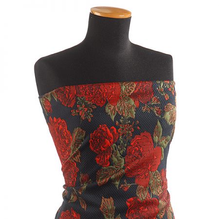 Pletenina plastický vzor piké květinový vzor