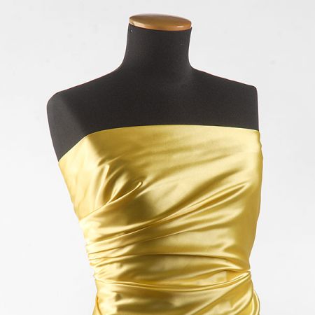 Satén pružný lesk jemný kanárkově žlutý