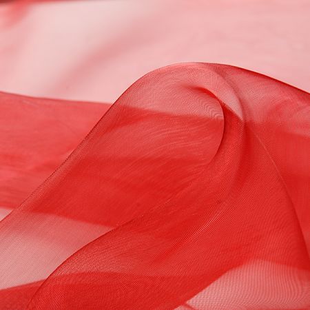 Organza jednobarevná lesklá červená