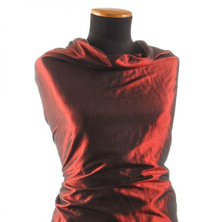 Taft kreš jemný šanžán malinový-černý