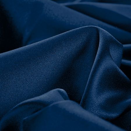 Pružný satén temně modrý