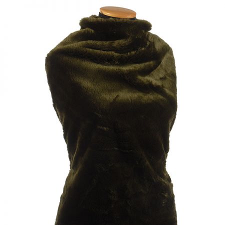 Imitace kožešiny nízký vlas tmavě zelená