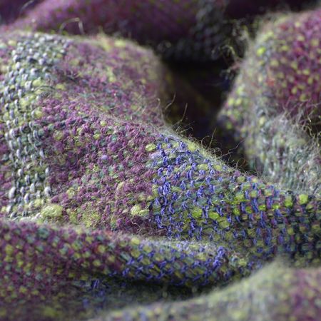 Originální ručně tkaná látka zelenofialová  