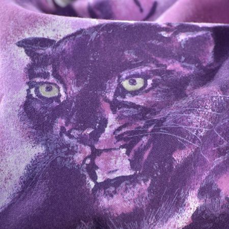 Látka flanel motiv tygr/srst fialová