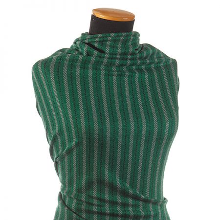 Teplejší žakárový úplet proužky zelený