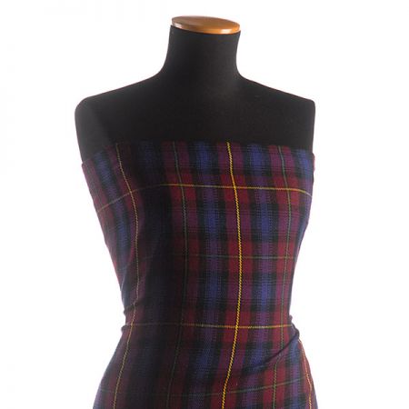 Kostýmová látka akryl káro červená modrá