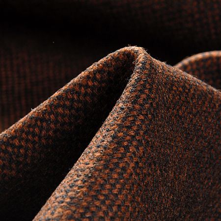 Vlněná látka tvíd kostýmová tm.hnědá černá