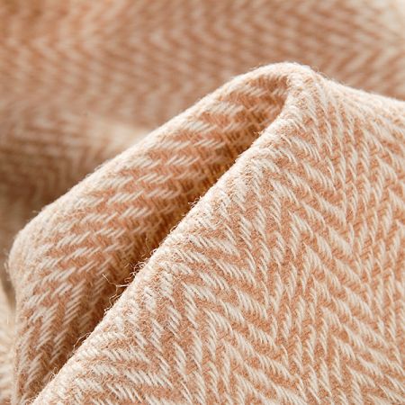 Vlněná látka kostýmová rybí kost smetanová/béžová