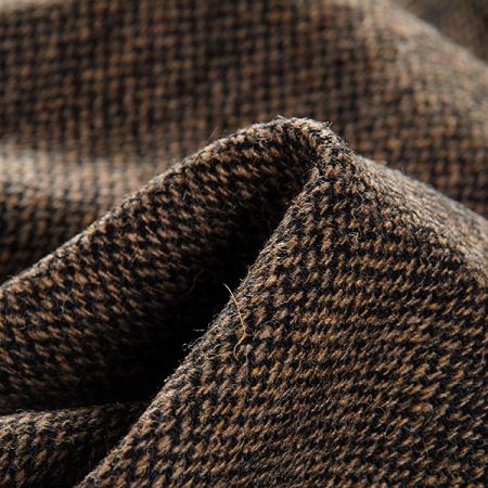 Vlněná látka tvíd kostýmová černá/hnědá 