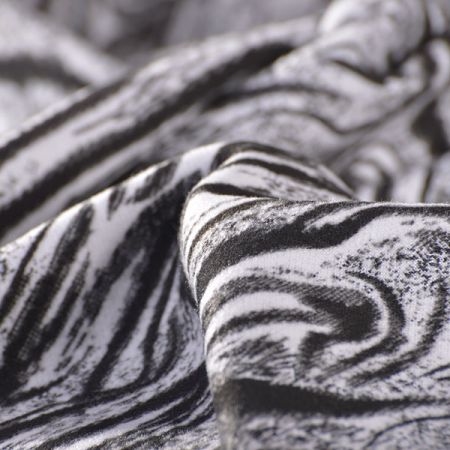 Kabátová látka vzor stromová kůra černá/bílá