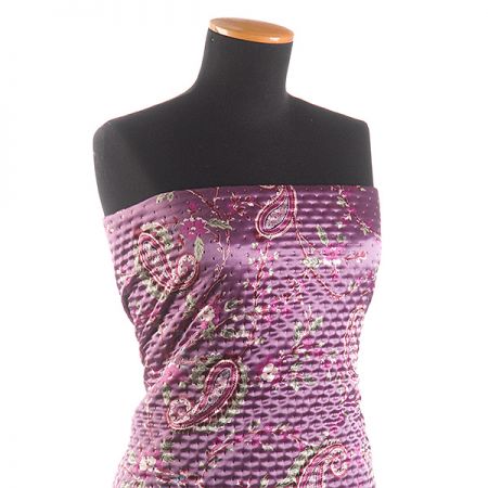 Prošev saténový vzor paisley fialový