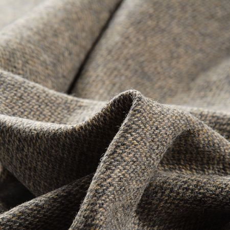 Vlněná látka kostýmová tvíd khaki/černá