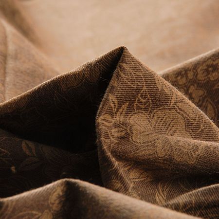 Bavlna pružná tisk květin hnědá/sv.hnědá II.jakost