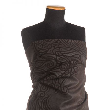 Kabátová látka imitace alcantary hnědá