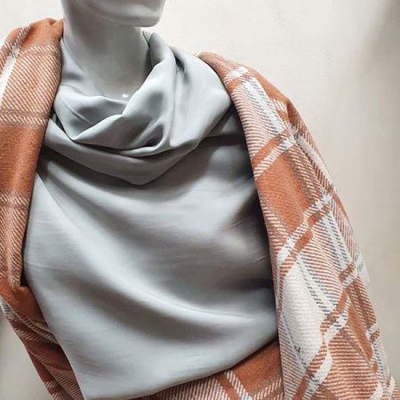 Flanel vzor káro kostka světle hnědá 