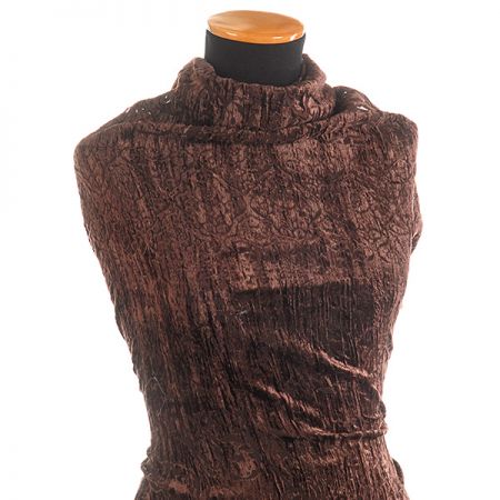 Samet vypalovaný vzor hnědý