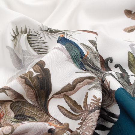 Žoržetová pletenina design MarLen tisk exotic růžová