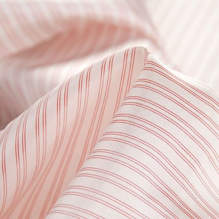 Podšívka žakárová proužky červené/smetanové