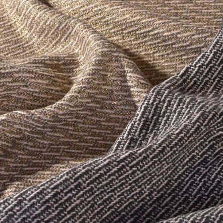 Látka na kabát zlatý tisk