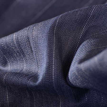 Riflovina pružná jemný proužek modrá