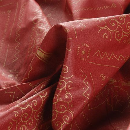 Bavlněná látka vánoční vzor patchwork zlatá vínová