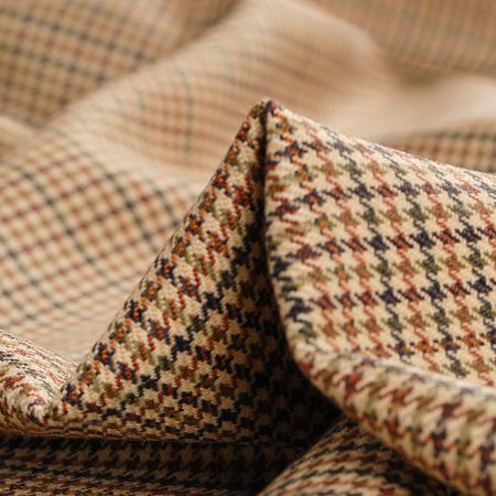 Kostýmová látka vlna směs vzor pepito hnědá