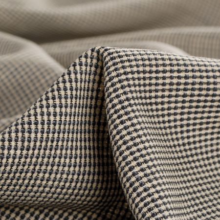 Kostýmová látka, vlna směs, vzor pepito, černá/béžová