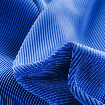 Plisé šatová látka pletenina modrá