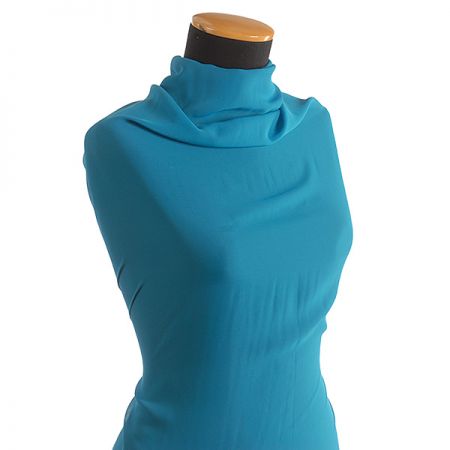 Šifon jednobarevný hladký tm.tyrkys