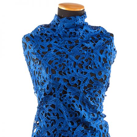 Efektní hrubá krajka květ/onrament royal