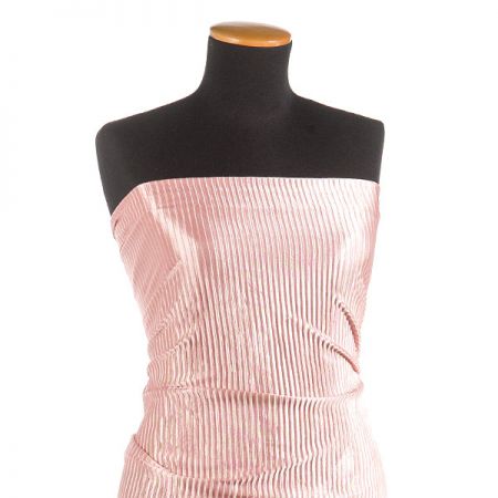 Pletenina plise lamé růžovostříbrná