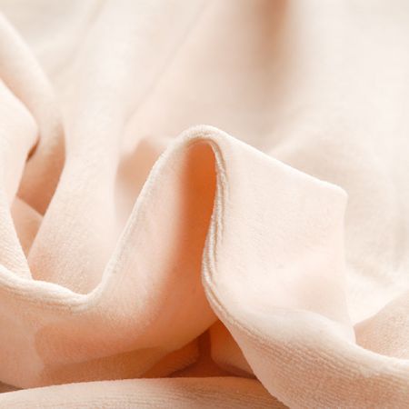 Samet pružný bavlněný smetanový pletenina