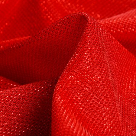 Lamé úplet jasně červené šupinky