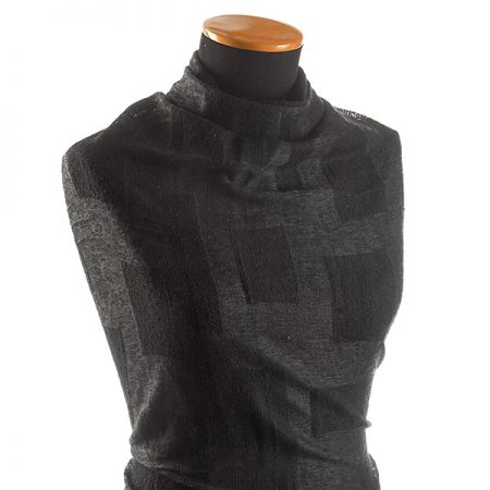 Úplet vlna směs plastický vzor černý