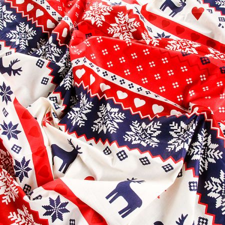 Bavlněná látka vánoční norský vzor