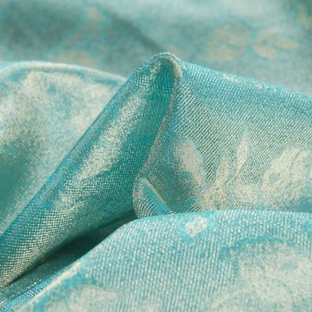 Organza růžičky modrozlatá II. jakost