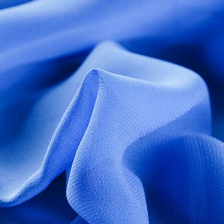 Šifon jednobarevný hladký středně modrý