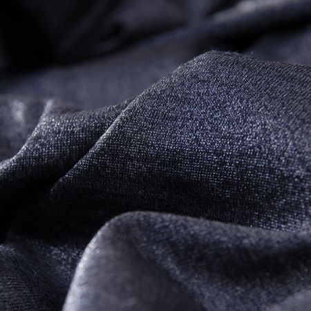 Lamé vlněný úplet černostříbrný