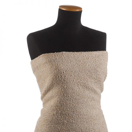 Kostýmová vlněná látka bukle Art Fabrics šedobéžová