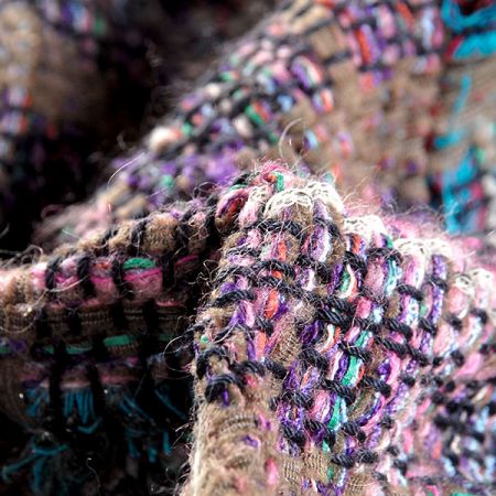 Ručně tkaná látka fialovorůžový melír